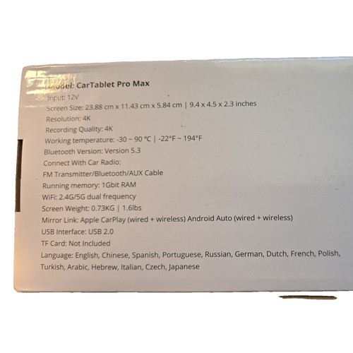 2026 car tablet - pro, 9.4